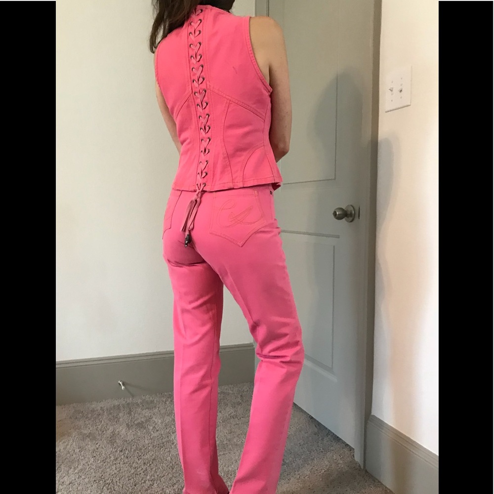 SOLD Christian Lacroix 2 pc Vintage vest and jeans